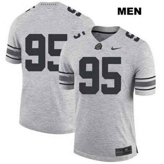 Blake Haubeil Ohio State Buckeyes Authentic Mens Nike  95 Stitched Gray College Football Jersey Without Name Jersey
